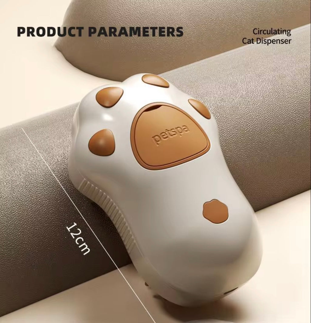 3-in-1 electric steamy pet grooming brush, featuring a rechargeable design with a khaki handle and orange silicone bristles.
