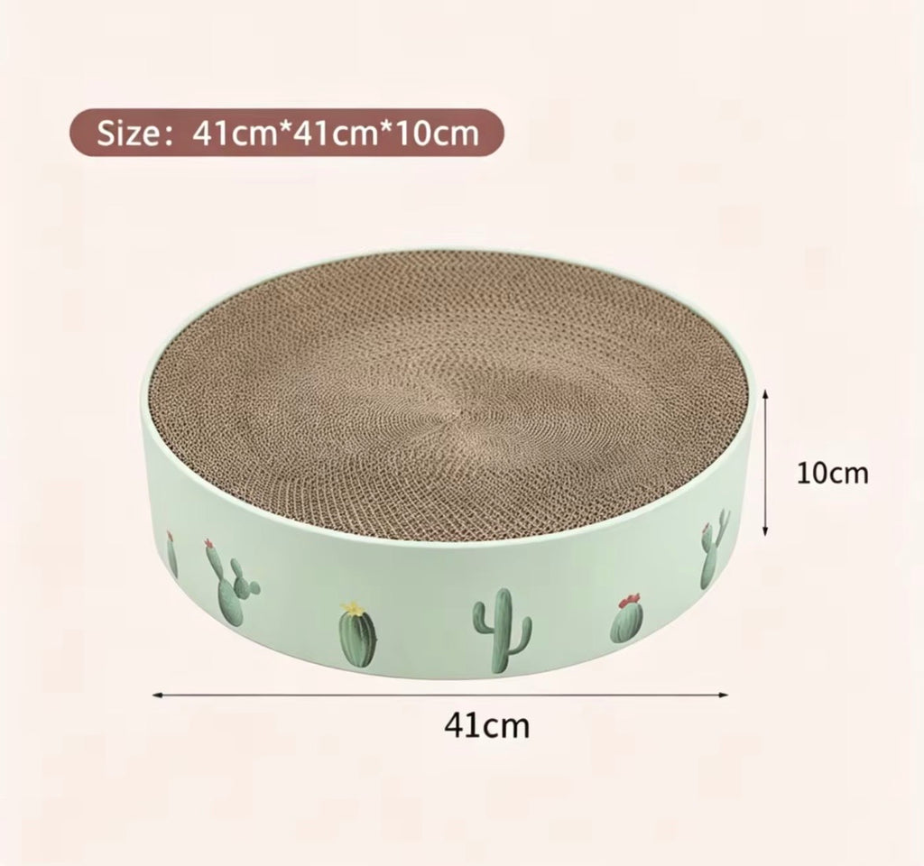 MIAOFAIRY cactus-patterned round cat scratcher bed