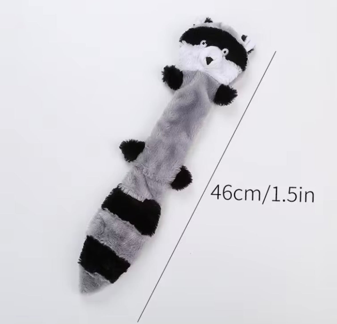 ZippyPaws Skinny Peltz 3-pack large, unstuffed squeaky dog toy featuring a fox, raccoon, and squirre