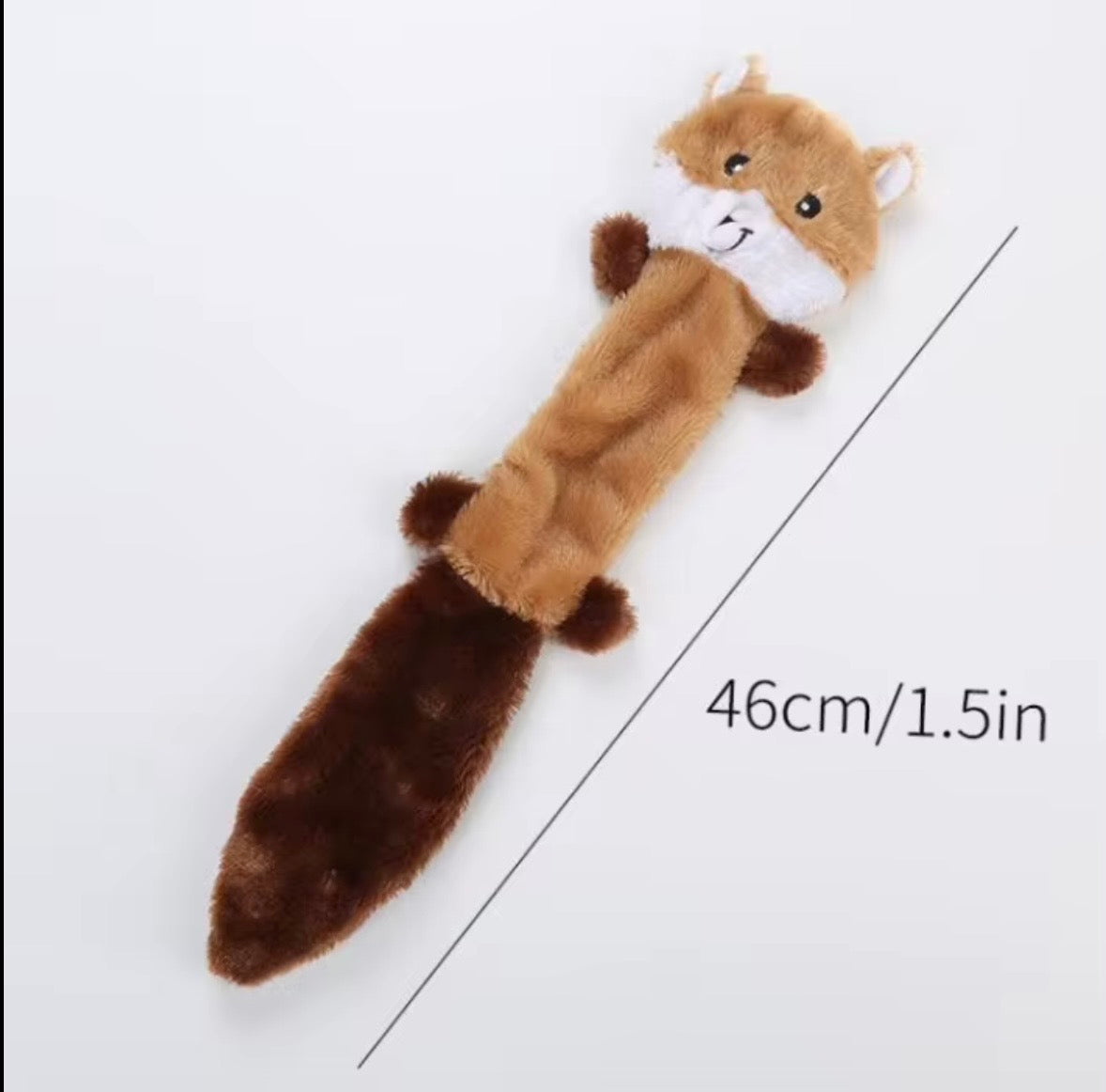 ZippyPaws Skinny Peltz 3-pack large, unstuffed squeaky dog toy featuring a fox, raccoon, and squirre