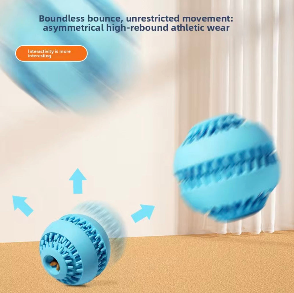 blue, interactive dog chew toy is designed for teething and dental health