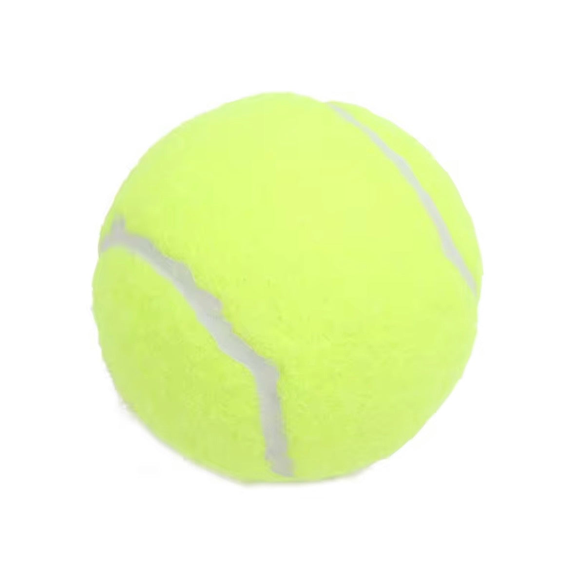 standard, unbranded neon yellow tennis balls packaged in a three-pack plastic canister