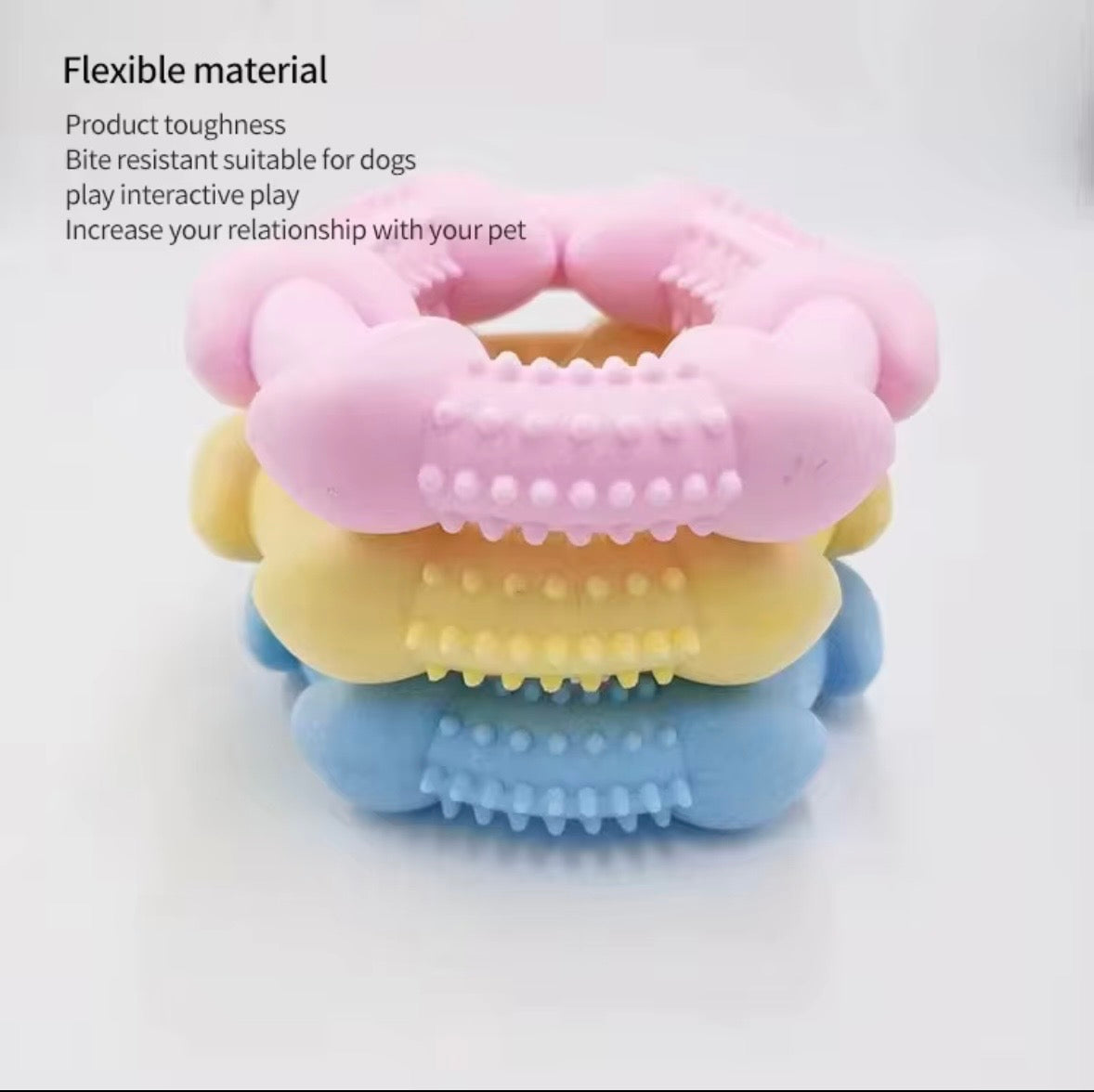 Trixie Floatable Natural Rubber Wavy Ring in blue