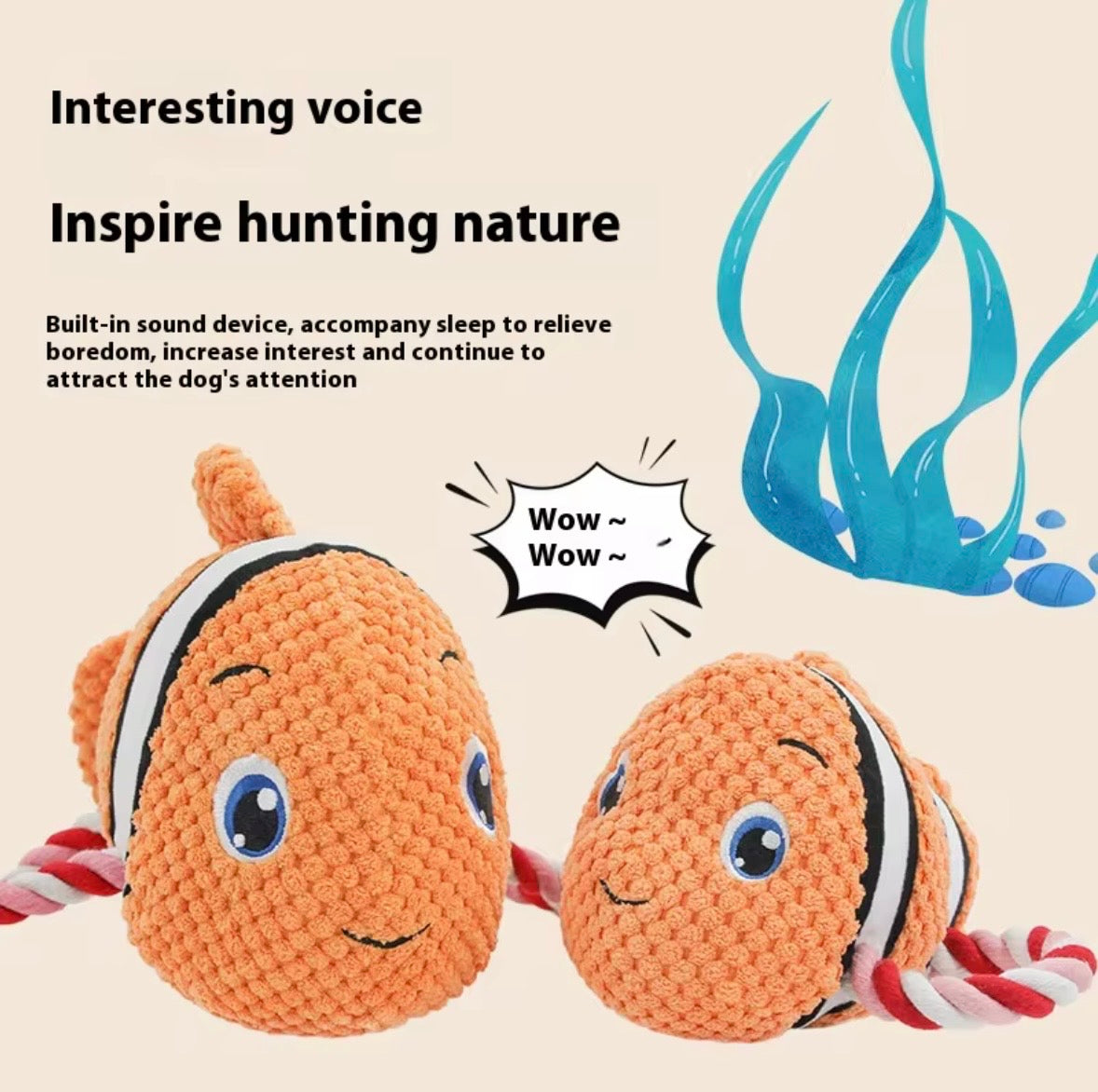 Visland cartoon shark-shaped plush dog chew toys with a built-in voice device for interaction.