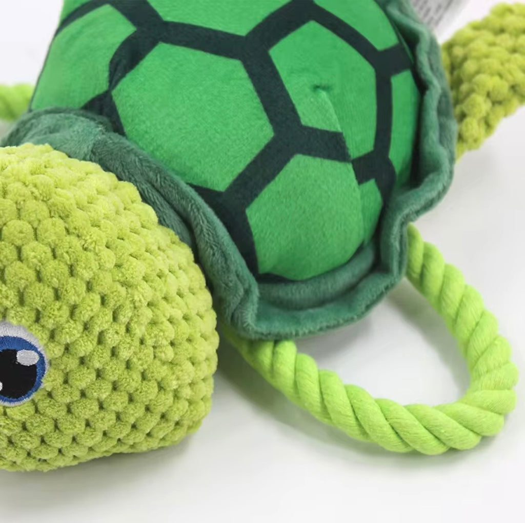 Visland cartoon shark-shaped plush dog chew toys with a built-in voice device for interaction.