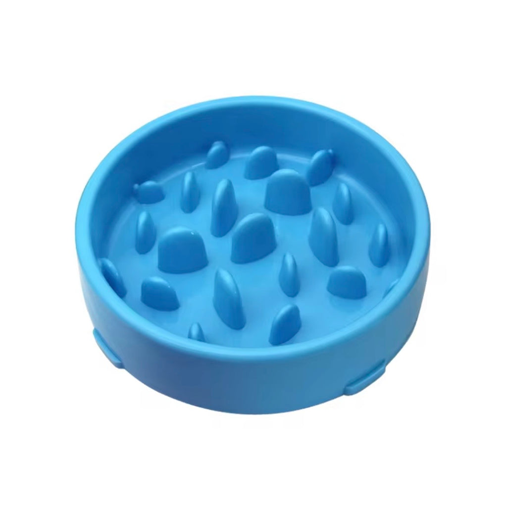This is a silicone slow feeder dog bowl designed to prevent fast eating and choking