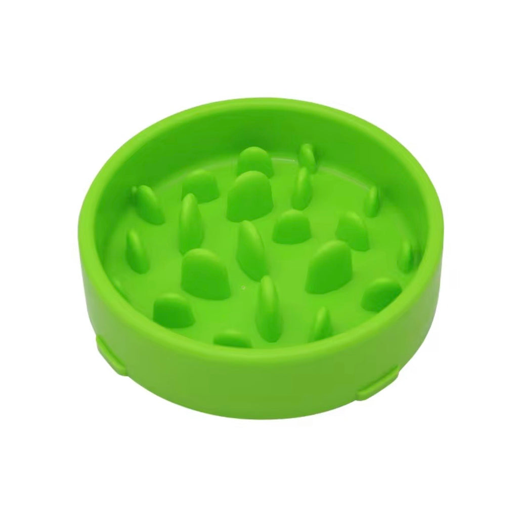 This is a silicone slow feeder dog bowl designed to prevent fast eating and choking