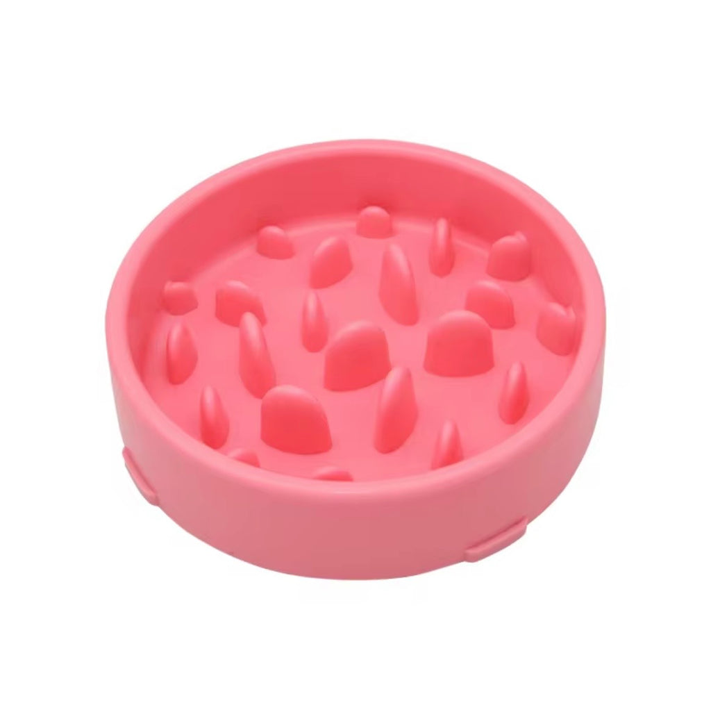 This is a silicone slow feeder dog bowl designed to prevent fast eating and choking