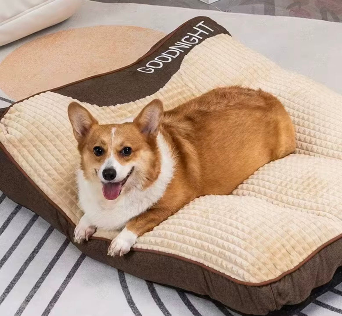 MrFluffyFriend calming dog cushion designed to support joints and relieve anxiety