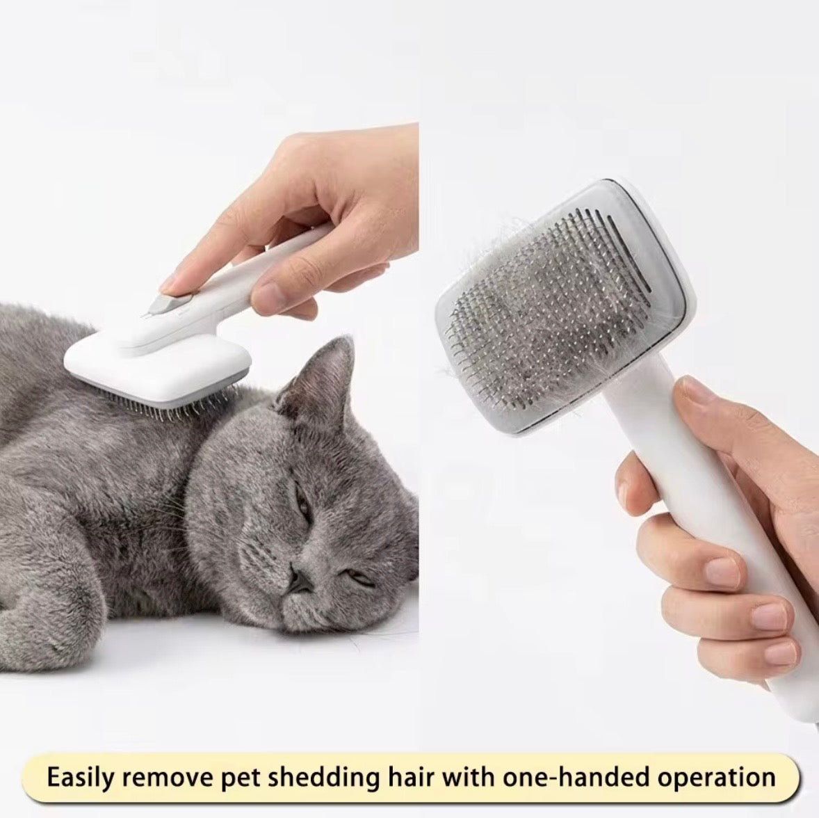 white PiddiPet Ion Brush for grooming cats and dogs.