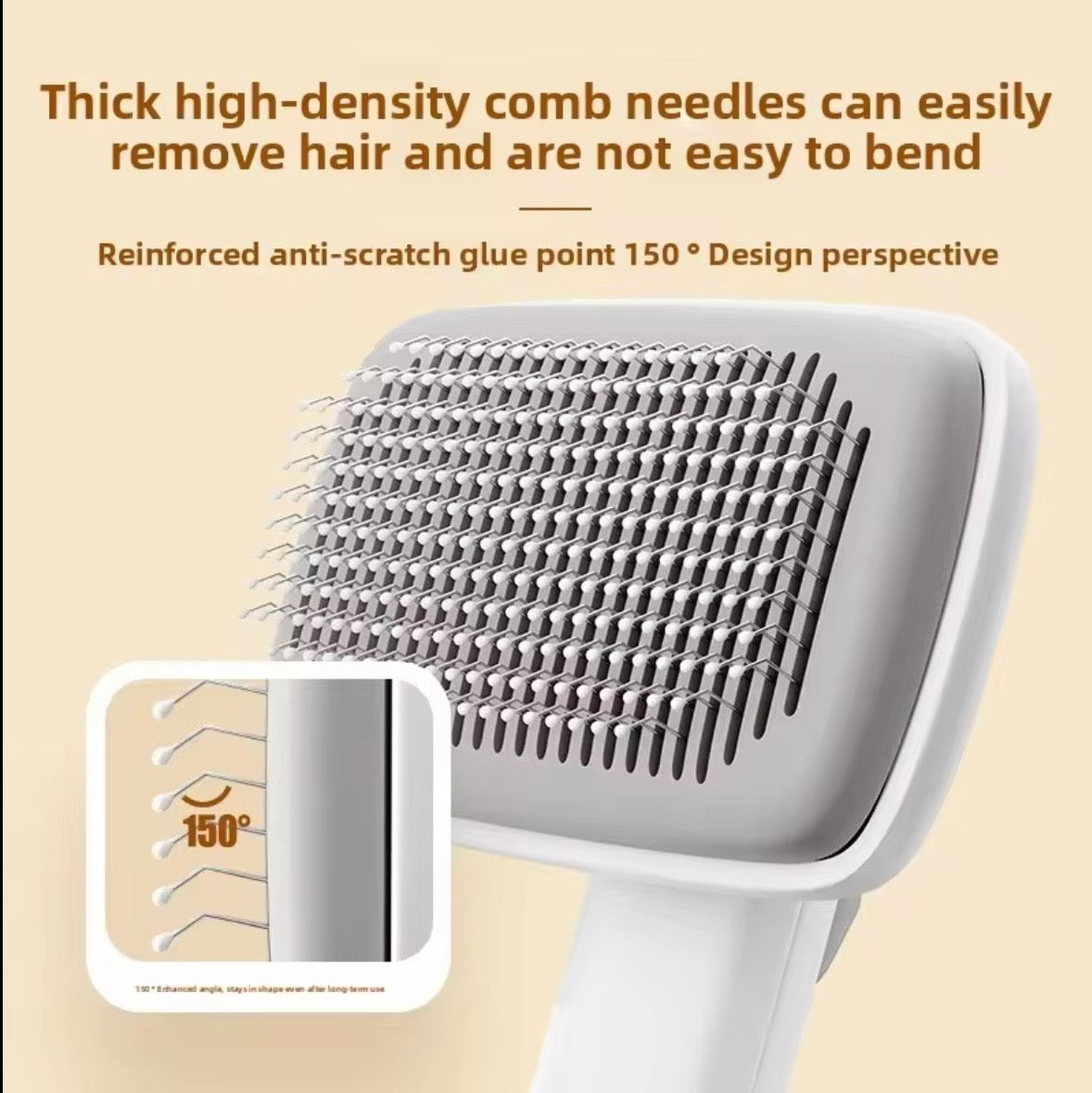 white PiddiPet Ion Brush for grooming cats and dogs.