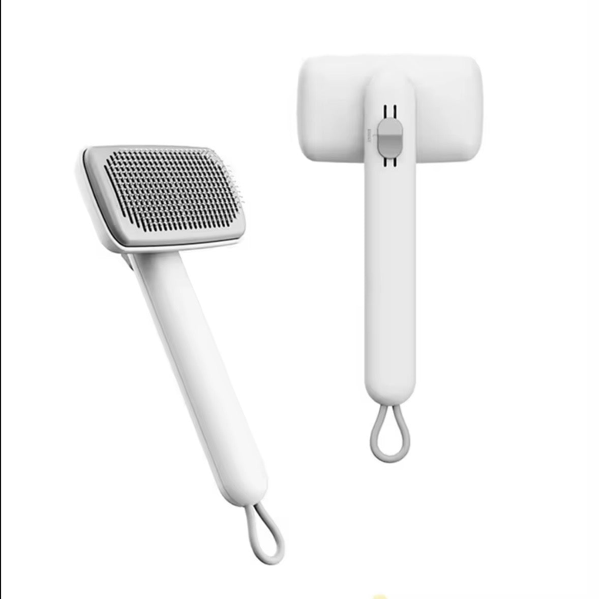 white PiddiPet Ion Brush for grooming cats and dogs.