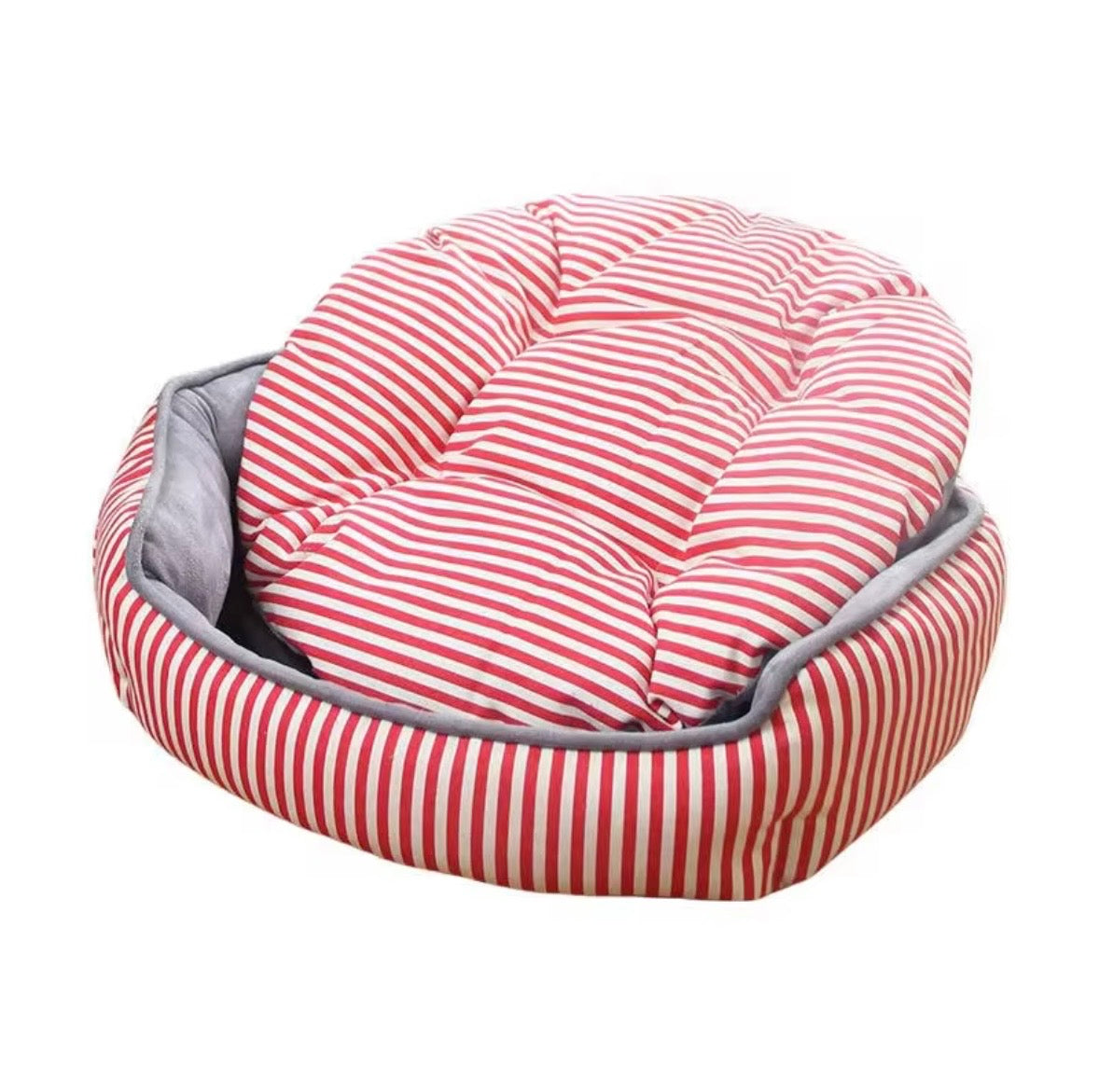 Happy Care Textiles stripe printing poly-cotton cozy round pet bed