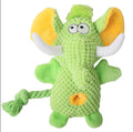 Silly Snouts Elephant Treat-Hiding Plush dog toys available in vibrant colors.