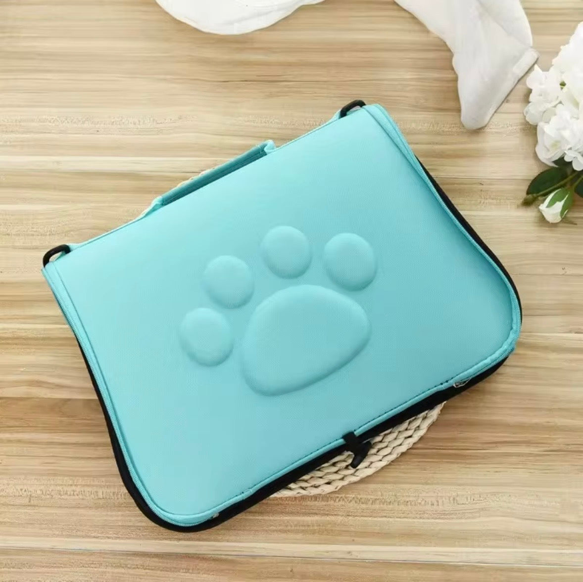 EVA pet carrier handbags with a paw print design