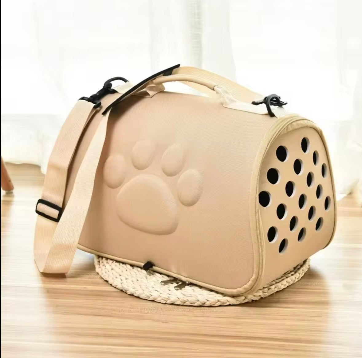 EVA pet carrier handbags with a paw print design