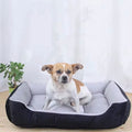 Qsezeny cotton pet bed in black and grey.