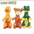 Kilisky plush dog squeaky toys featuring a green frog shape