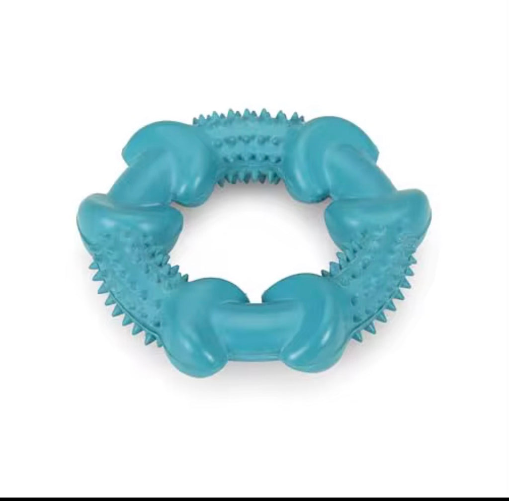 Trixie Floatable Natural Rubber Wavy Ring in blue